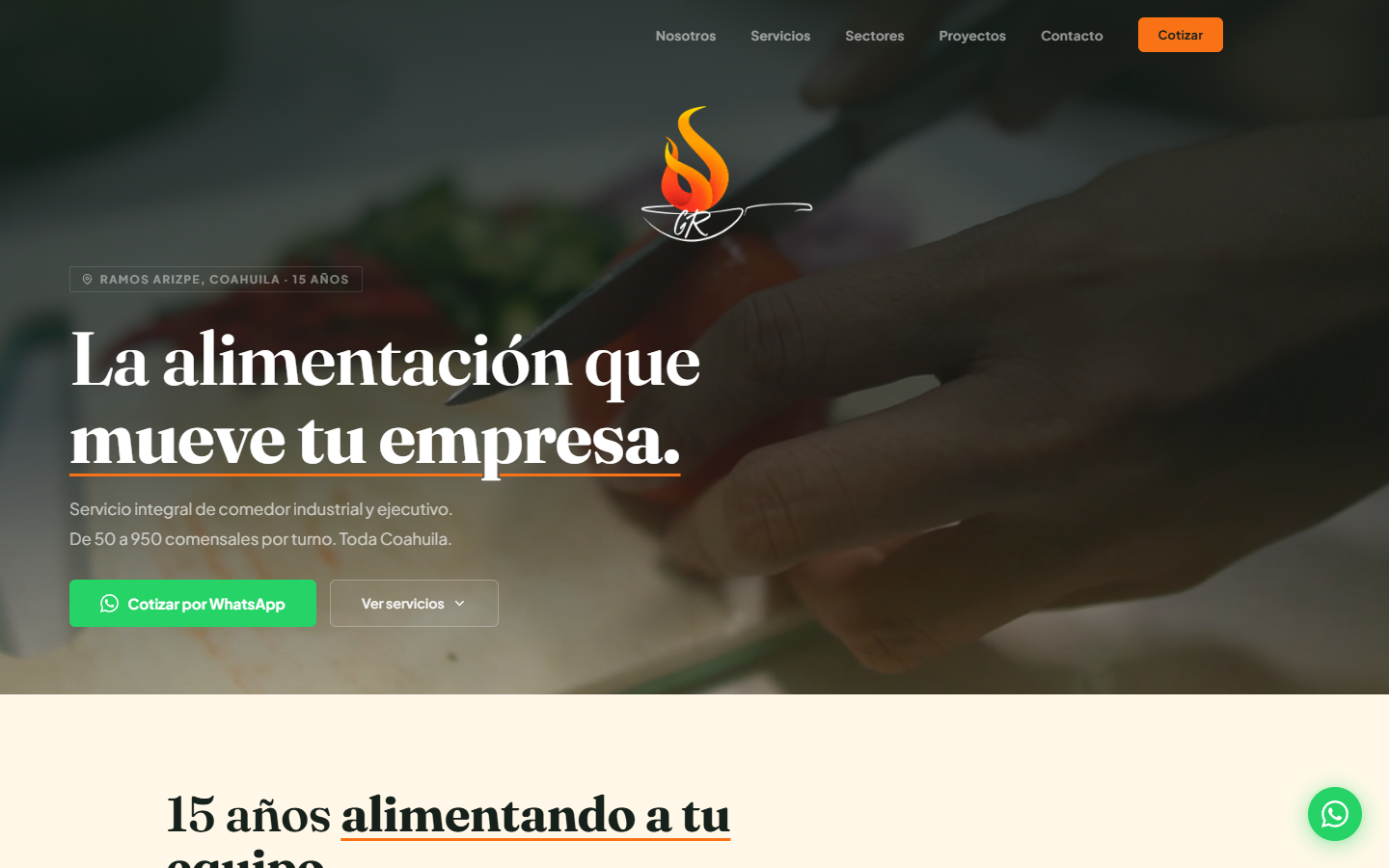 Página principal del sitio web de Grupo Rico